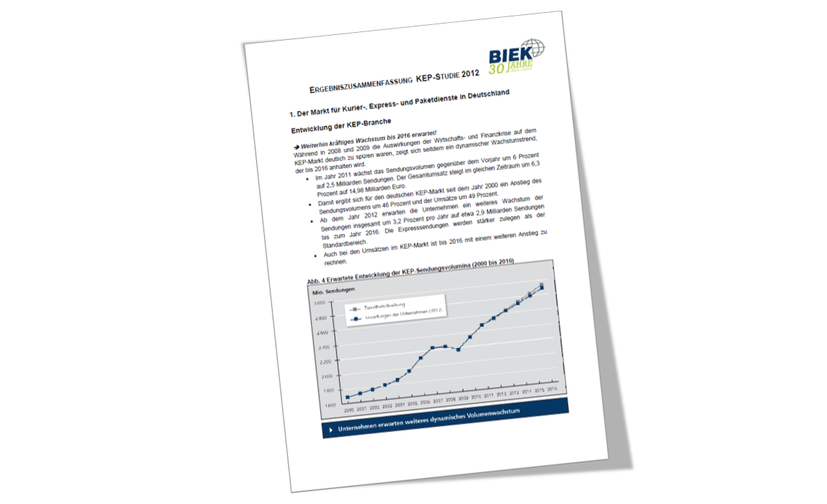 Ergebniszusammenfassung der KEP-Studie 2012